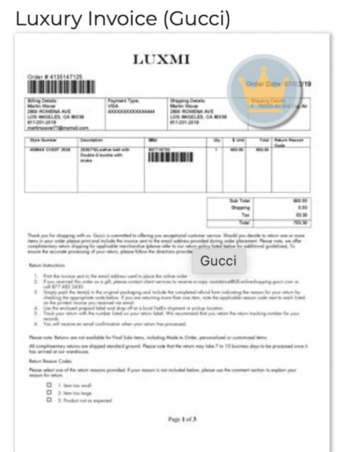 gucci invoice pdf|gucci website.